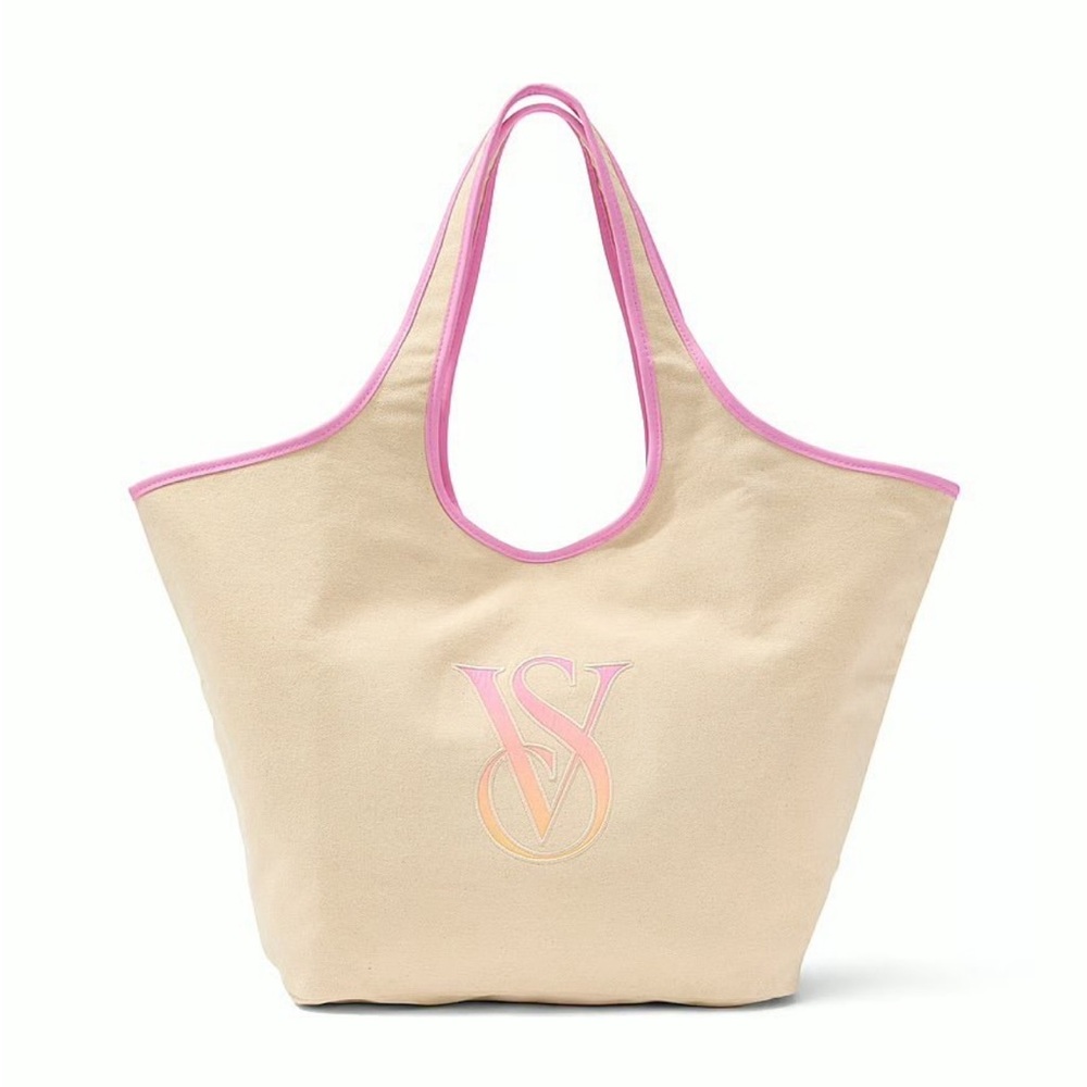 Victoria’s Secret Logo Canvas Beach Tote Bag
